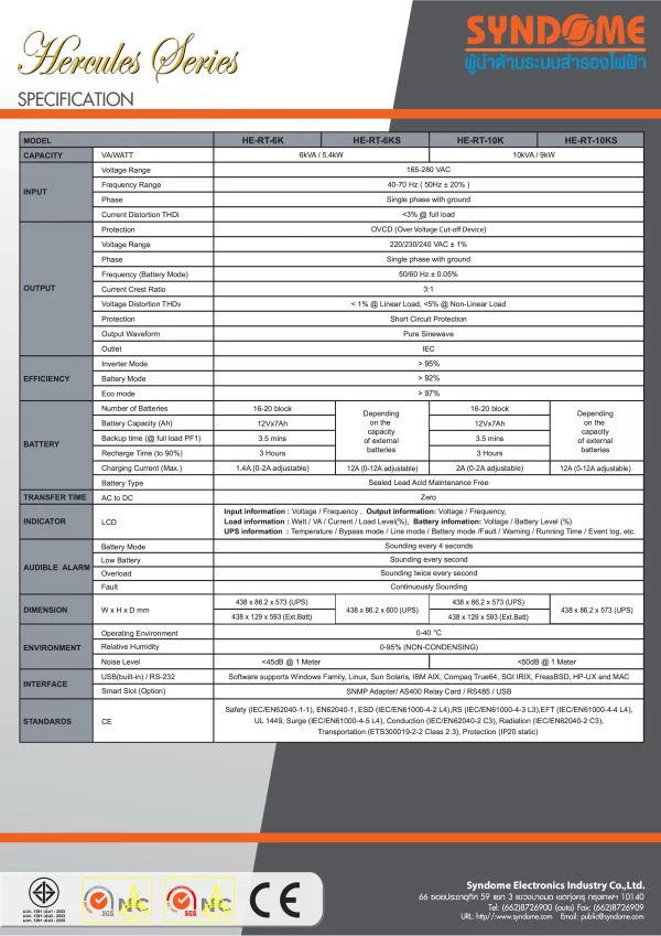 SYNDOME TE-6000 6000VA/6000W - Image 3